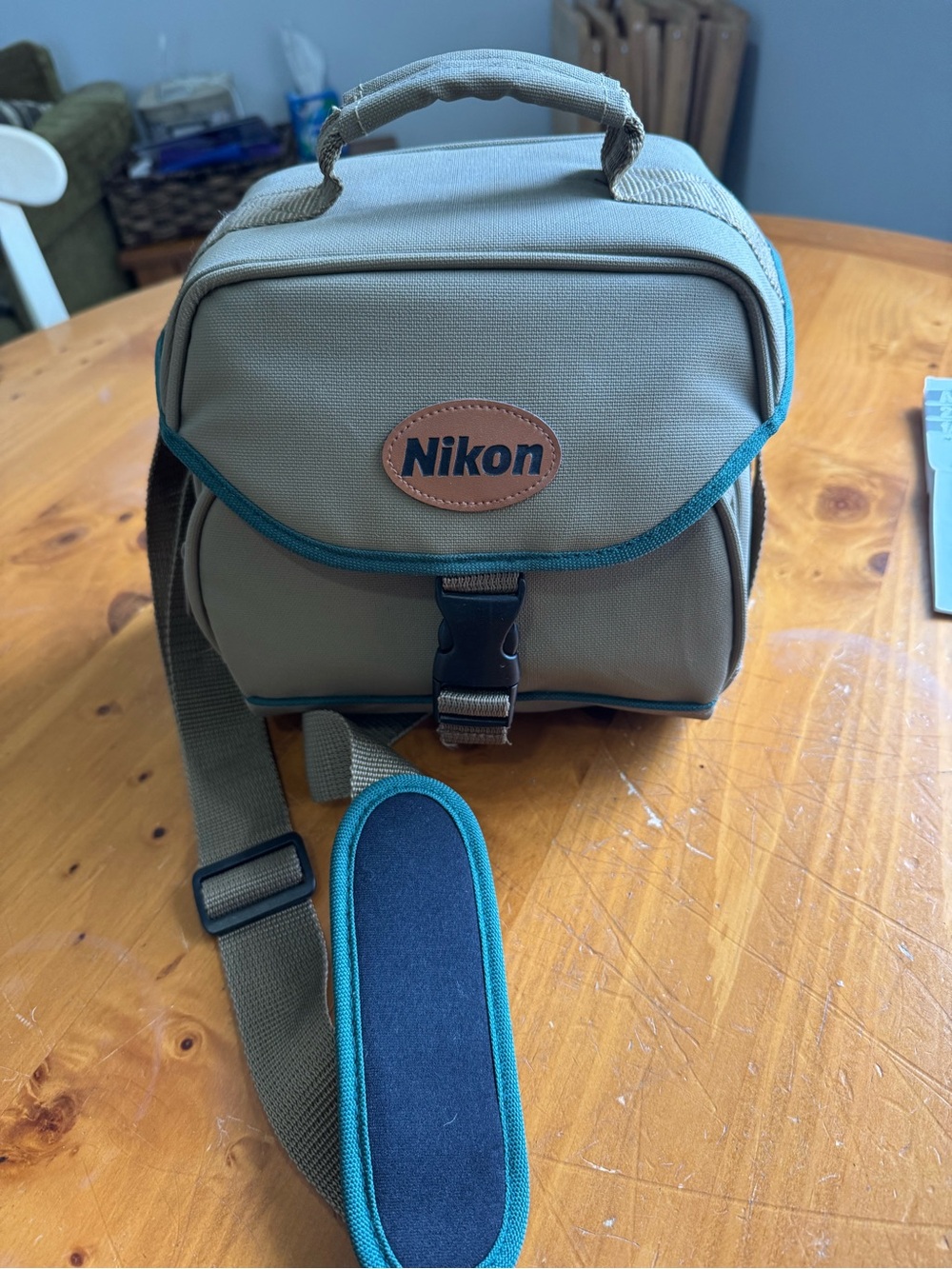 Nikon Olive Green and Teal Messenger Camera Bag
